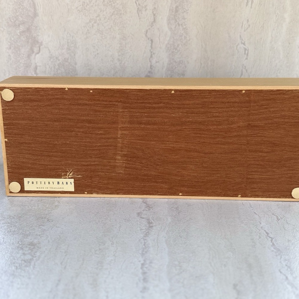 Vtg Pottery Barn Forest Photo Box Blonde Wood With 2.5 X 3.5 Photo Frame #8625 - Picture 5 of 10